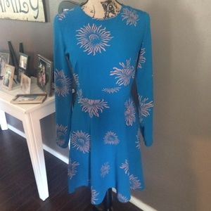 Loft Iced Floral Flare Dress Sz 4
